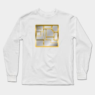 Golden Silver Geometric Mosaic: Luxurious Modern Art Collection Dash Stickers T-Shirts Iphone Cases Long Sleeve T-Shirt